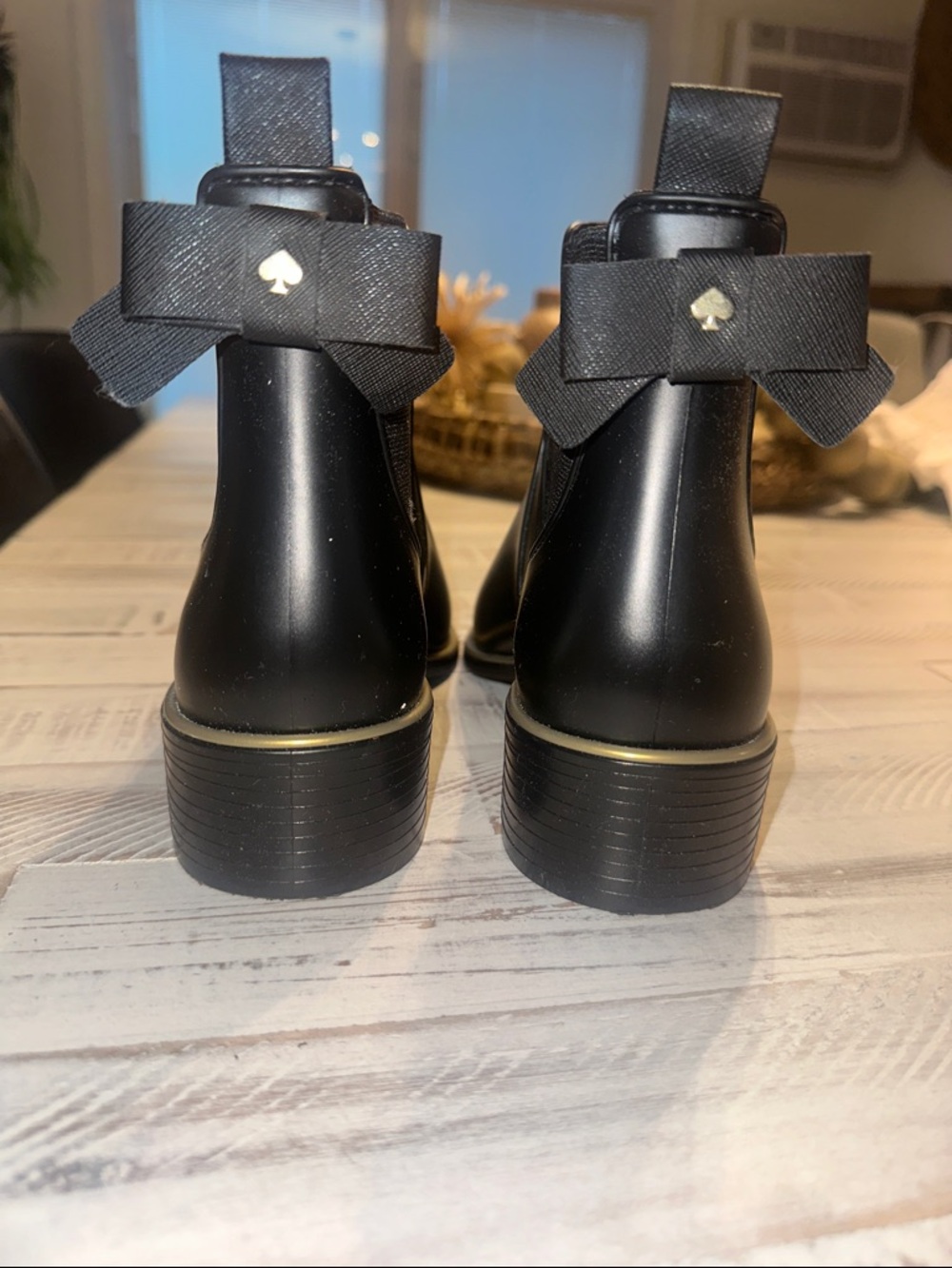 kate spade Black Ankle Rain Booties